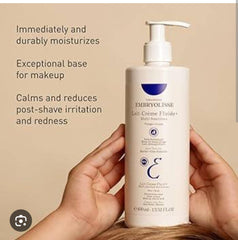 Embryolisse Lait-Crème Fluid+ Face & Body Cream, Multi-Use Lightweight Moisturizer with Shea Butter & Aloe Vera. Fast Absorbing, For All Skin Types. 400 ml