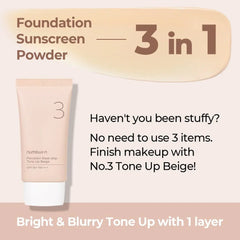 Numbuzin - No. 3 Porcelain Base-Skip Tone Up Beige 50 ml